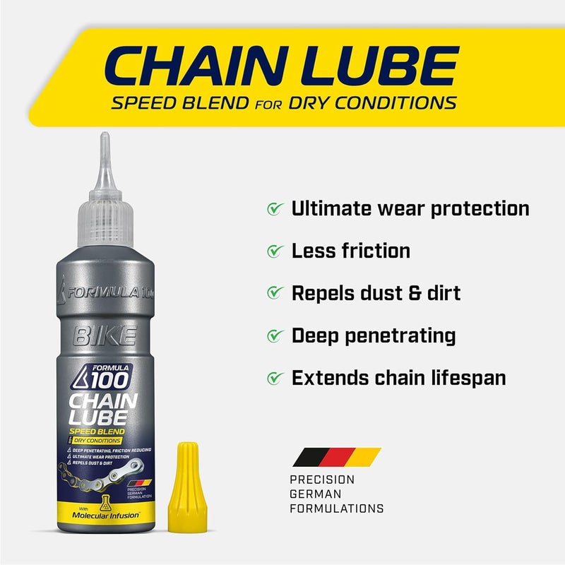 Formula 100 Dry Conditions Bike Chain Lube – Dry Weather Lubricant for Bicycles & Electric Bikes – Deep Penetration, Extends Lifetime, Protects Against Corrosion – 120ml (4.06 oz) - Image 2